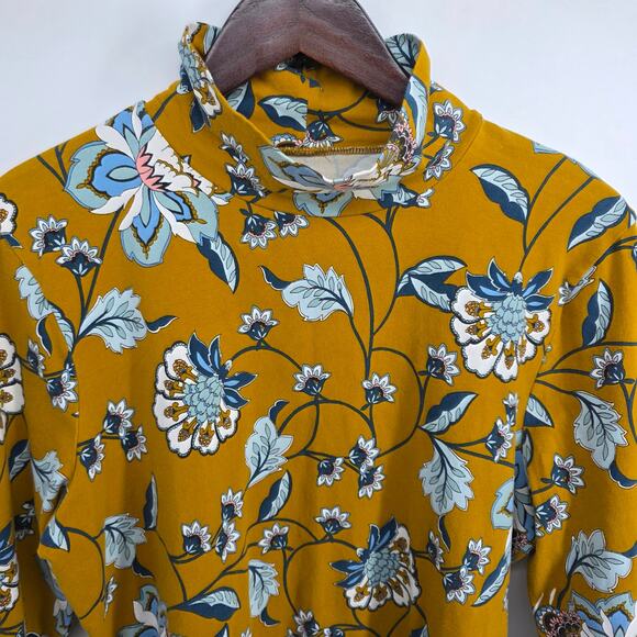 Maeve Anthropologie Floral Turtleneck Top Size XL - Picture 2 of 5